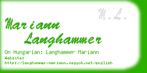 mariann langhammer business card